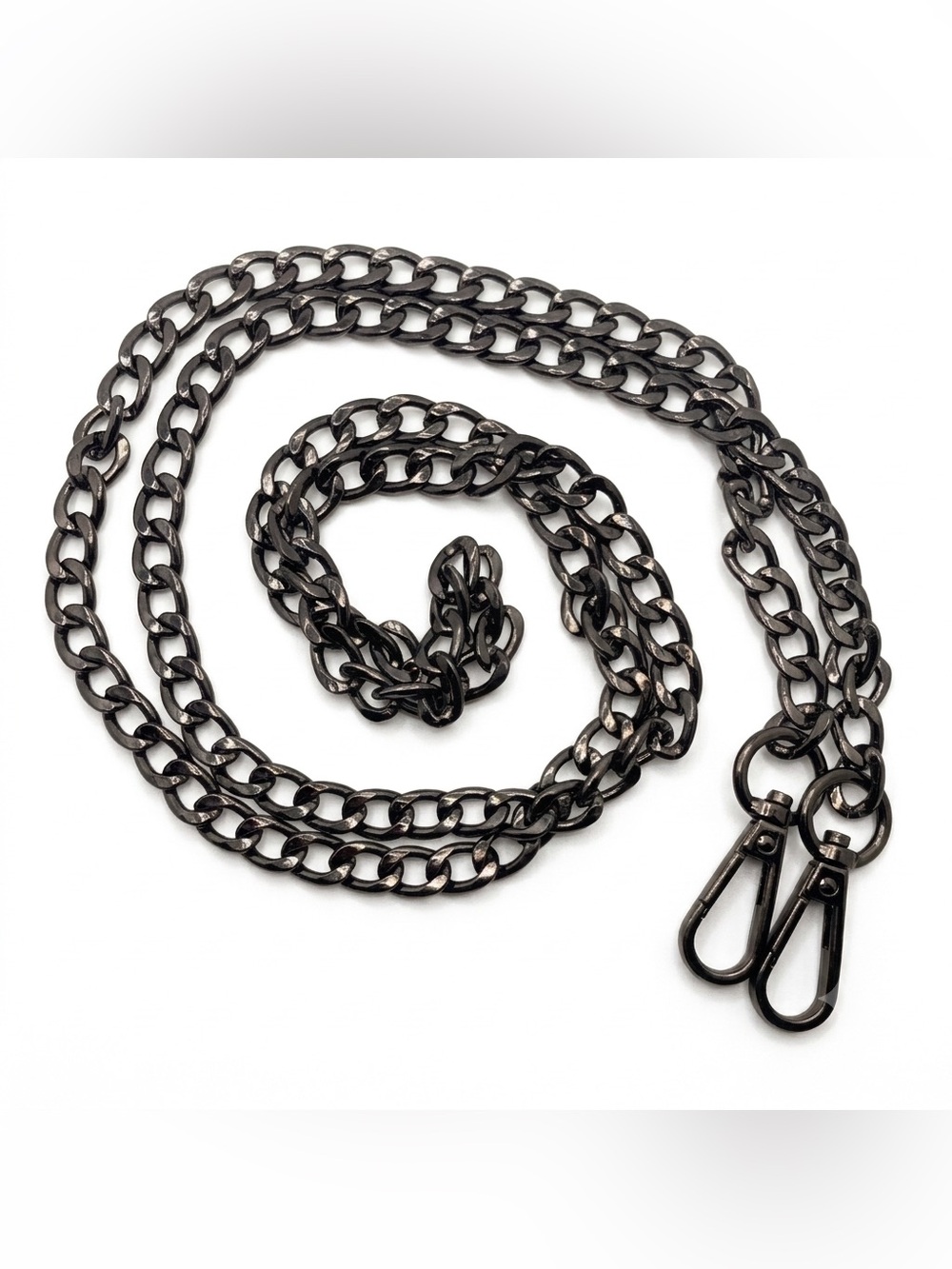 Gunmetal Curb Chain Purse Strap 47" Replacement Crossbody Bag Extender NWT